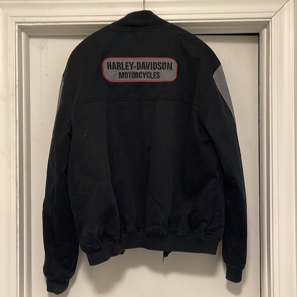 Mens Harley Davidson Motorcycle Jacket - Bomber Style - Black - Medium - Picture 8 of 9